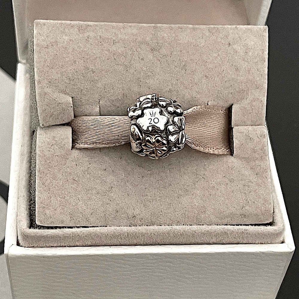 Pandora 14k silver 20th anniversary charm - Picture 2 of 5